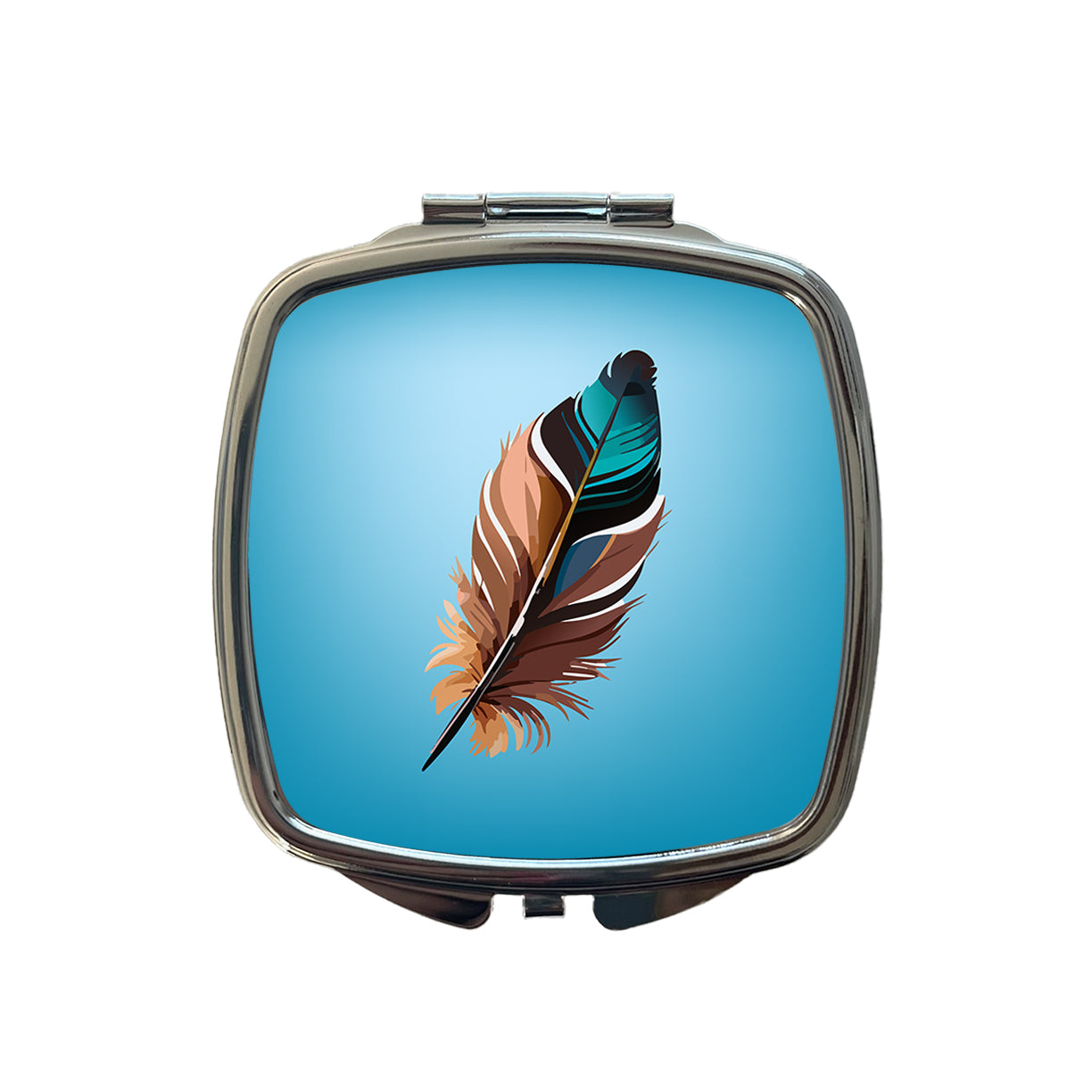 Feather Pretty Small Travel Purse Handbag Pocket Makeup Compact Mirror
