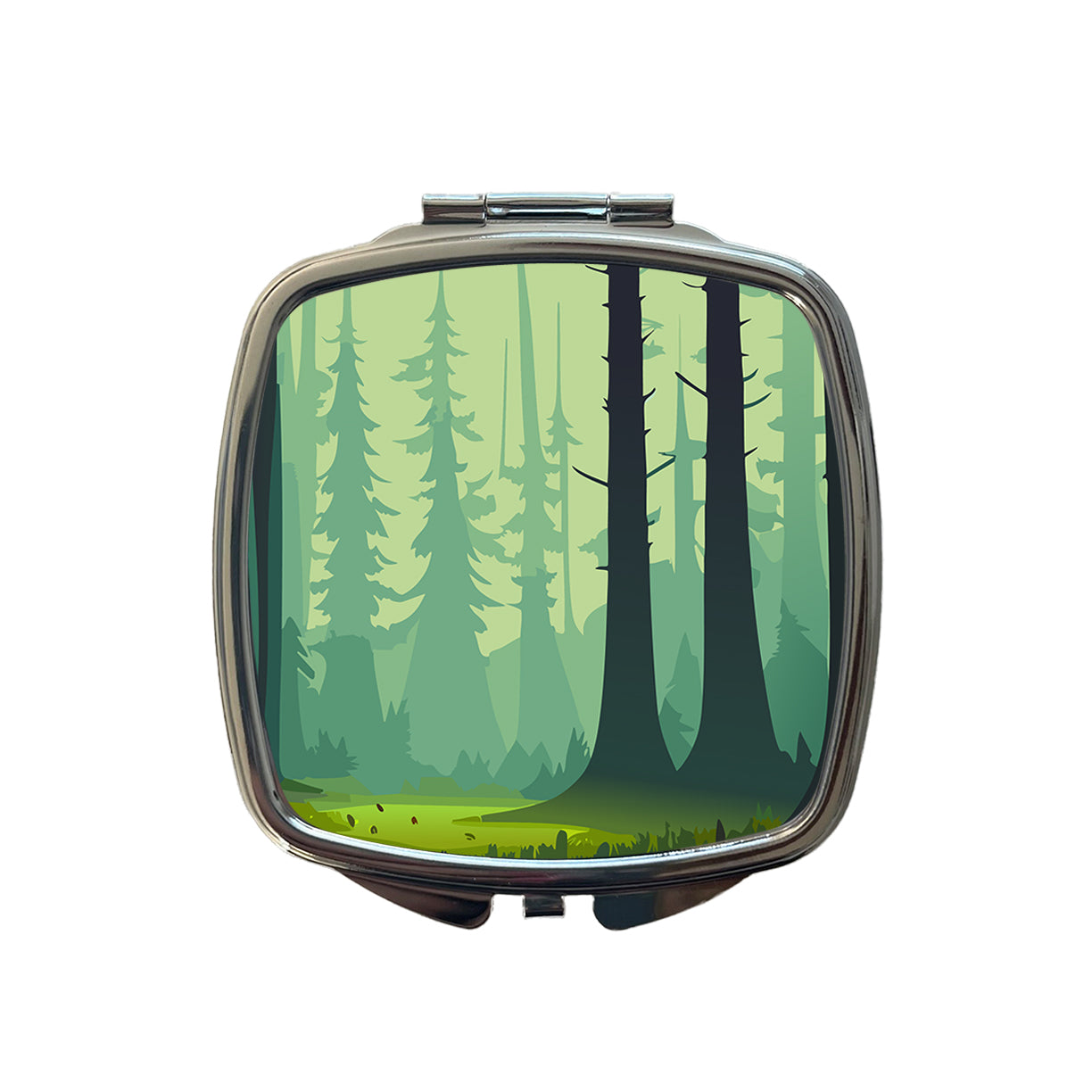 Forest Trees Wilderness Enchanted Small Travel Purse Handbag Pocket Makeup Compact Mirror