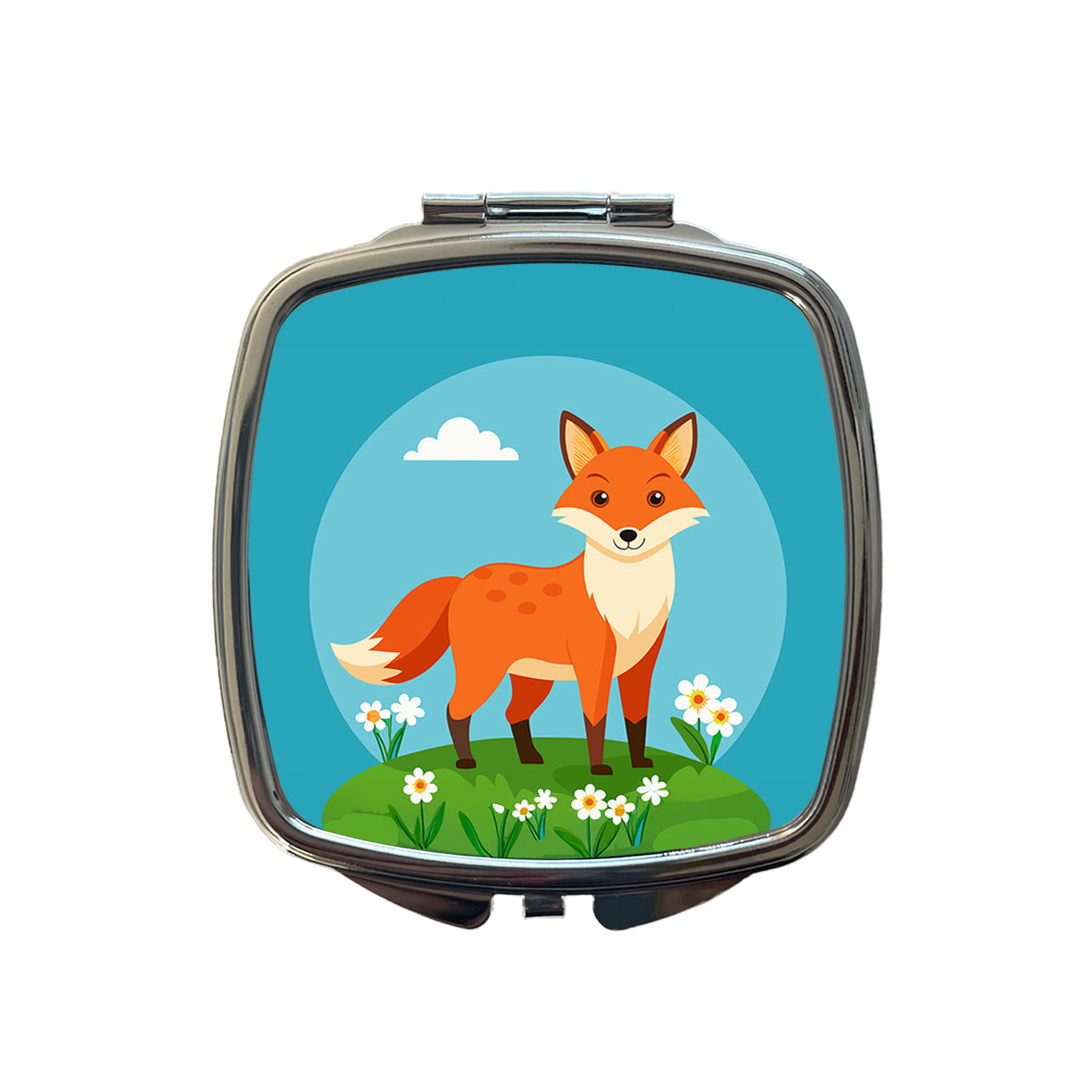 Fox in Meadow Small Travel Purse Handbag Pocket Makeup Compact Mirror