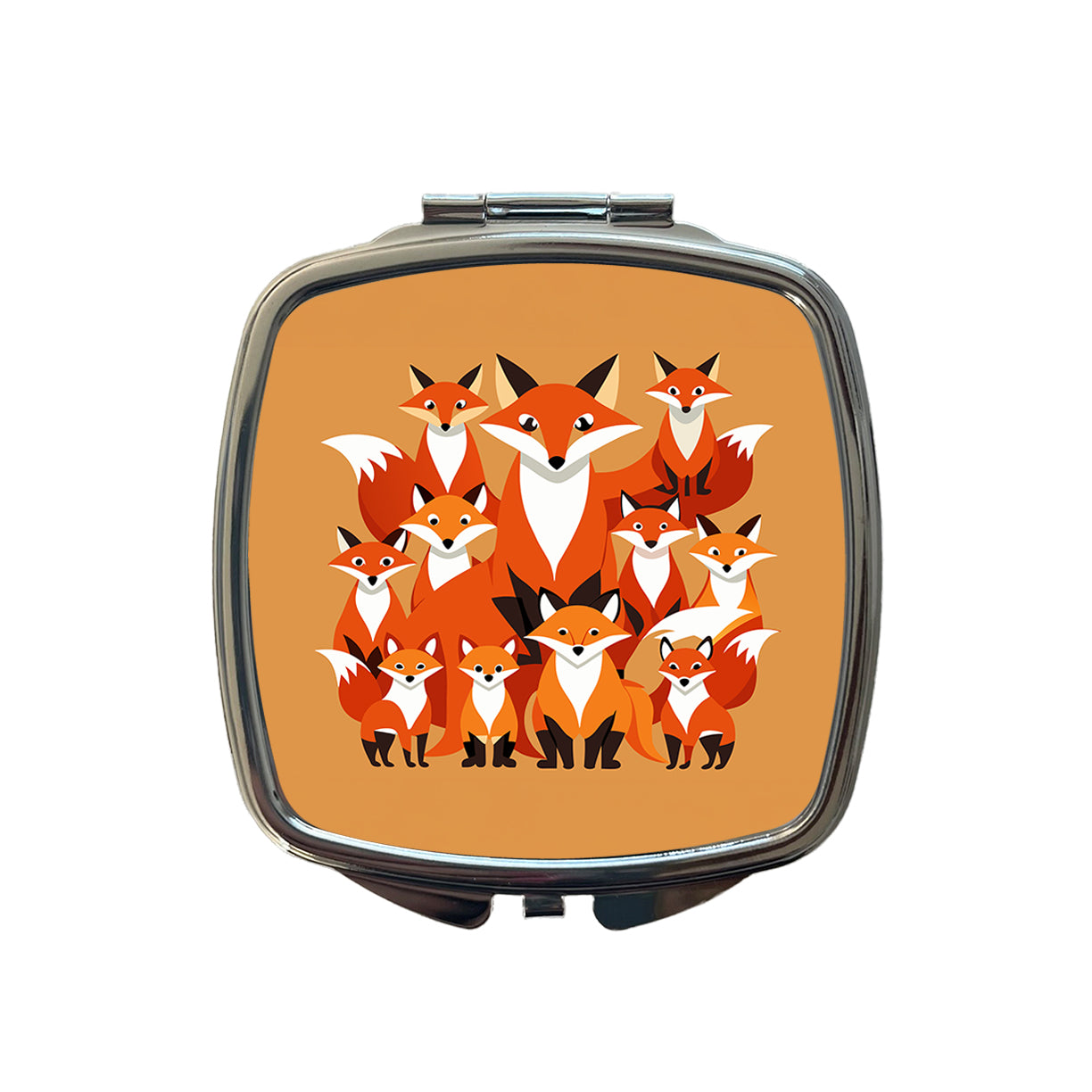 Foxes Oodles Small Travel Purse Handbag Pocket Makeup Compact Mirror