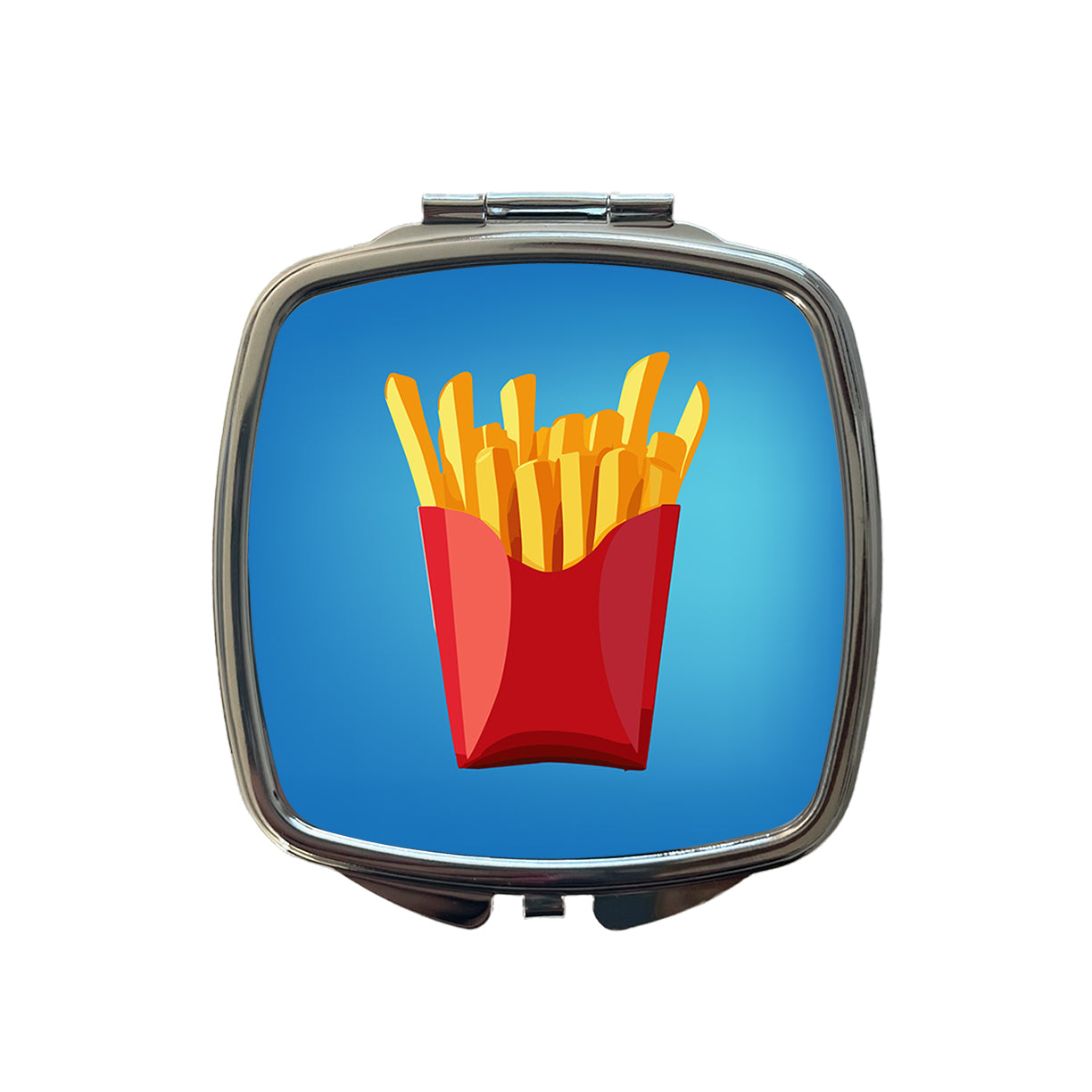 French Fries Red Container Small Travel Purse Handbag Pocket Makeup Compact Mirror