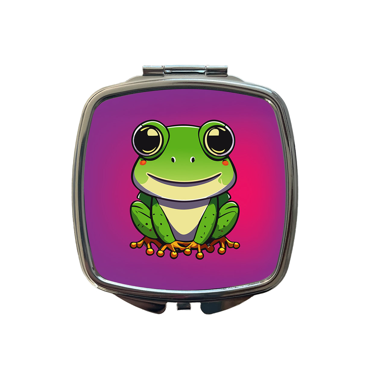 Frog Smiling Small Travel Purse Handbag Pocket Makeup Compact Mirror