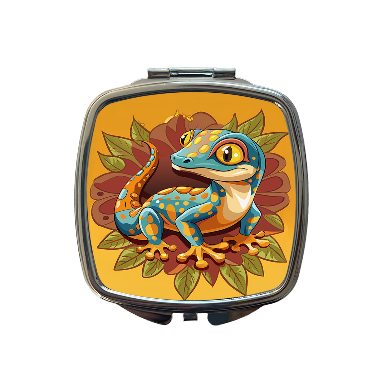 Gecko Lizard Cute Small Travel Purse Handbag Pocket Makeup Compact Mirror