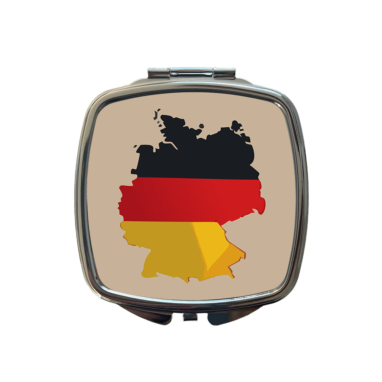 Germany German Flag Country Shape Small Travel Purse Handbag Pocket Makeup Compact Mirror