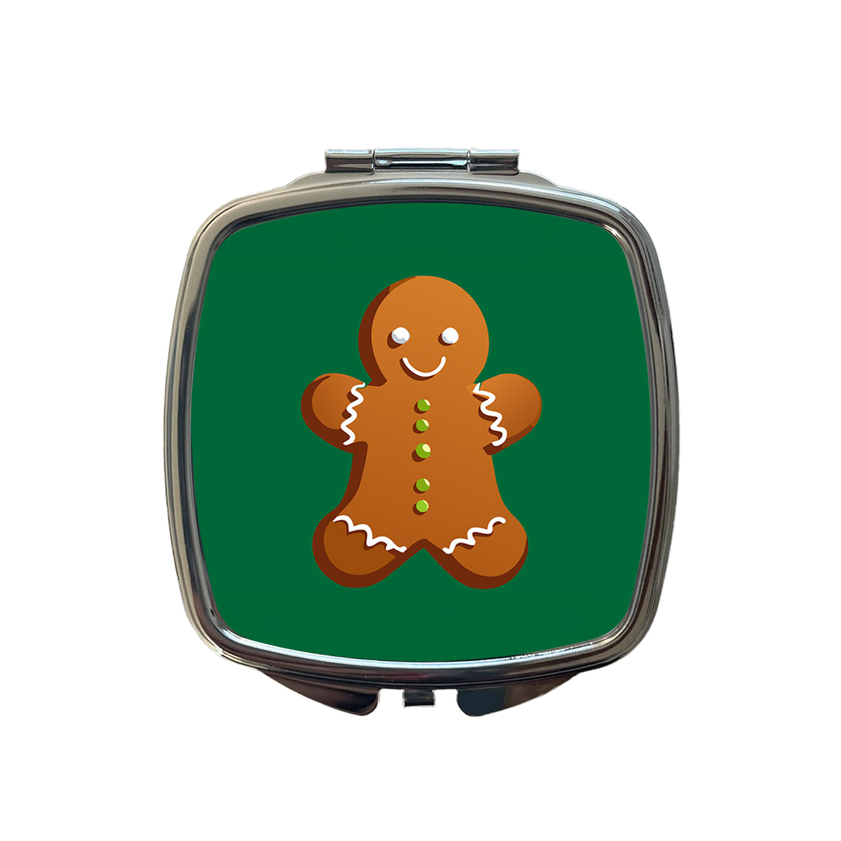 Gingerbread Man Cookie Cute Christmas Small Travel Purse Handbag Pocket Makeup Compact Mirror