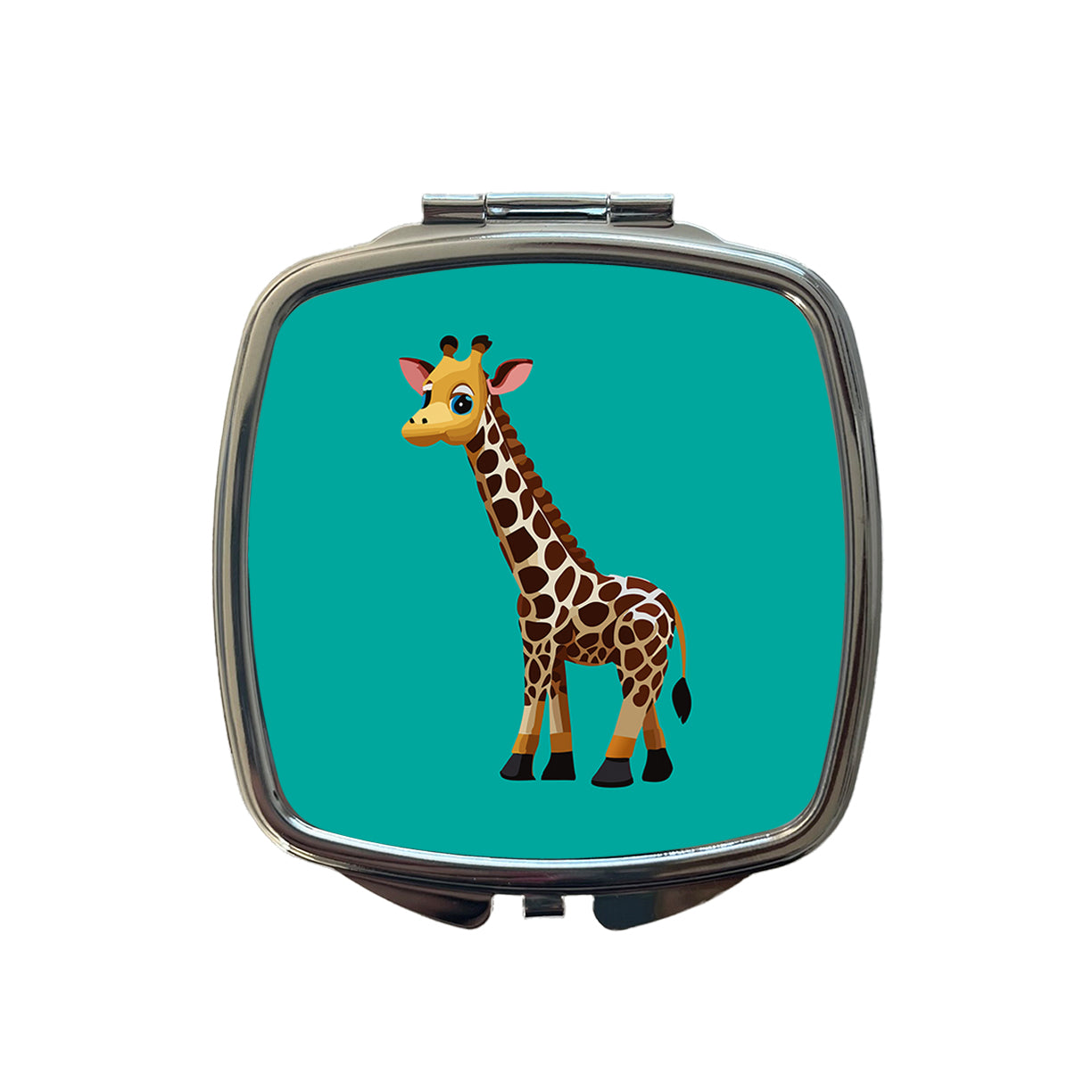 Giraffe Standing Cute Baby Small Travel Purse Handbag Pocket Makeup Compact Mirror
