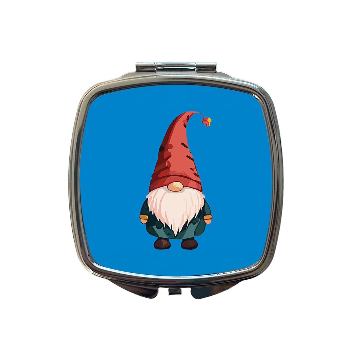Gnome Standing Red Hat Small Travel Purse Handbag Pocket Makeup Compact Mirror
