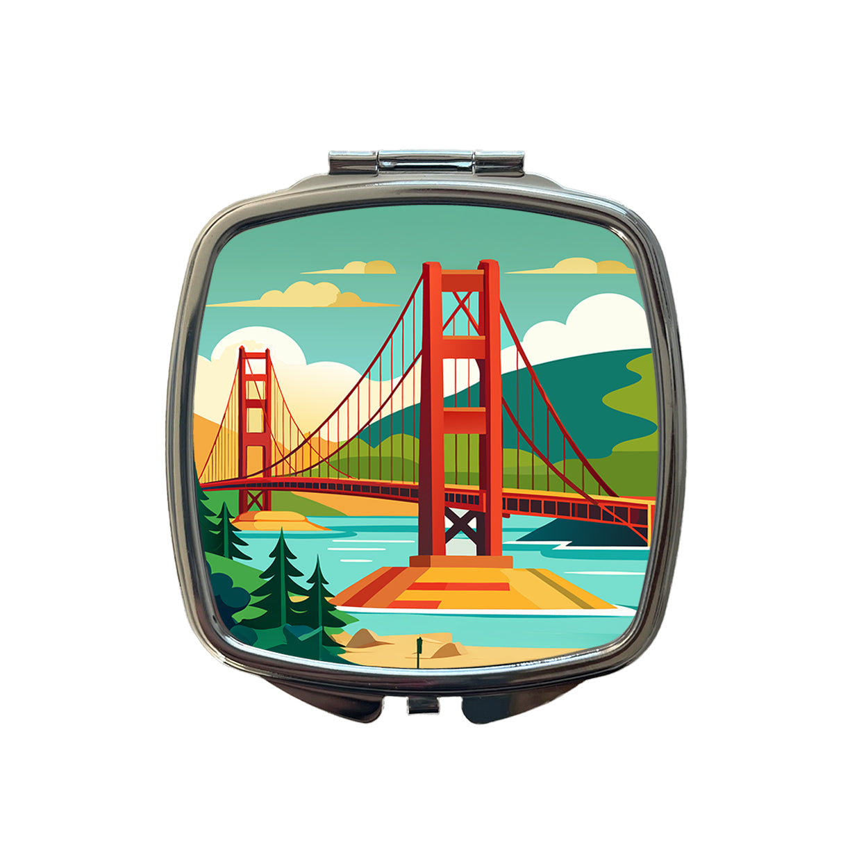Golden Gate Bridge San Francisco Travel Small Travel Purse Handbag Pocket Makeup Compact Mirror