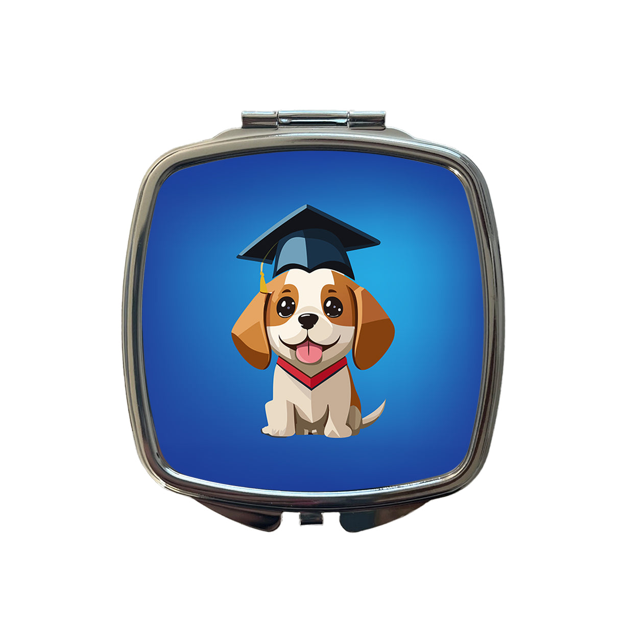 Graduation Dog Graduate Cute Small Travel Purse Handbag Pocket Makeup Compact Mirror