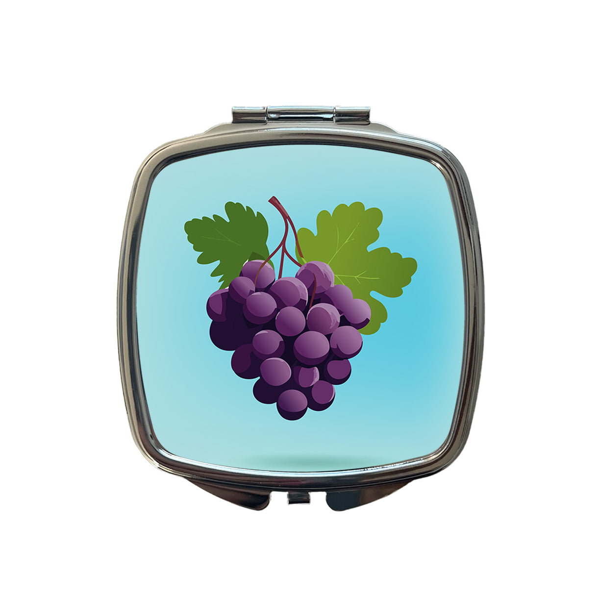 Grapes Purple Fruit Wine Small Travel Purse Handbag Pocket Makeup Compact Mirror