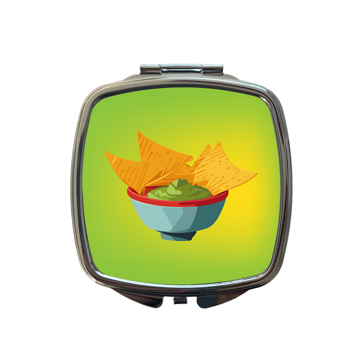 Guacamole and Tortilla Chips Small Travel Purse Handbag Pocket Makeup Compact Mirror