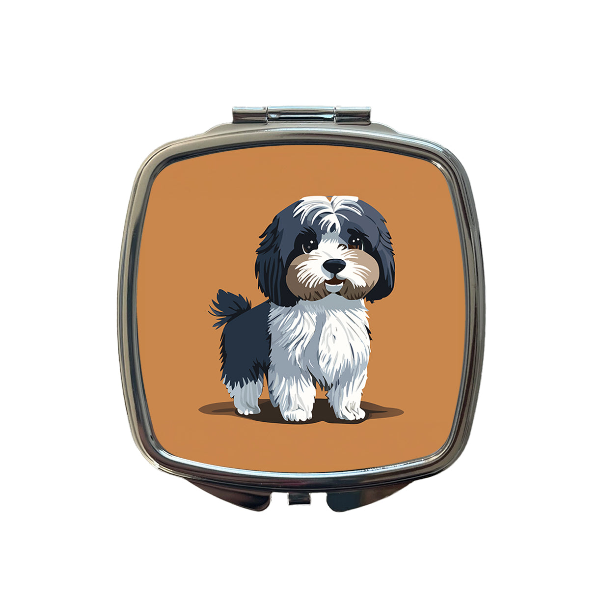 Havanese Dog Standing Small Travel Purse Handbag Pocket Makeup Compact Mirror