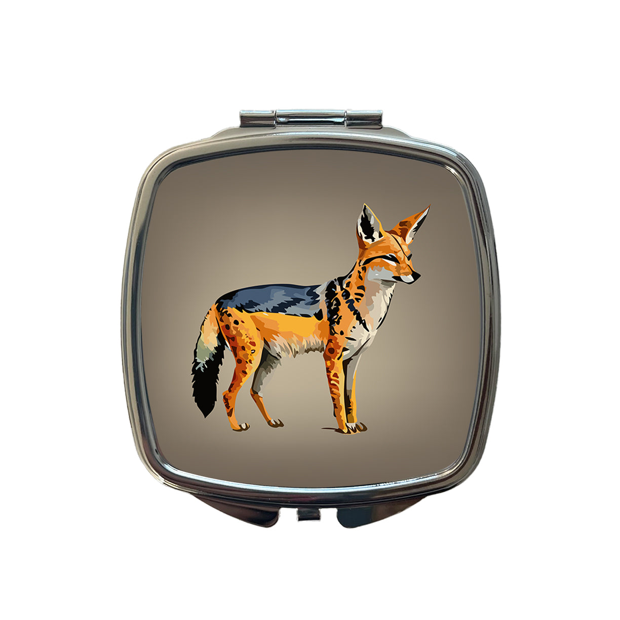 Jackal Watercolor Small Travel Purse Handbag Pocket Makeup Compact Mirror