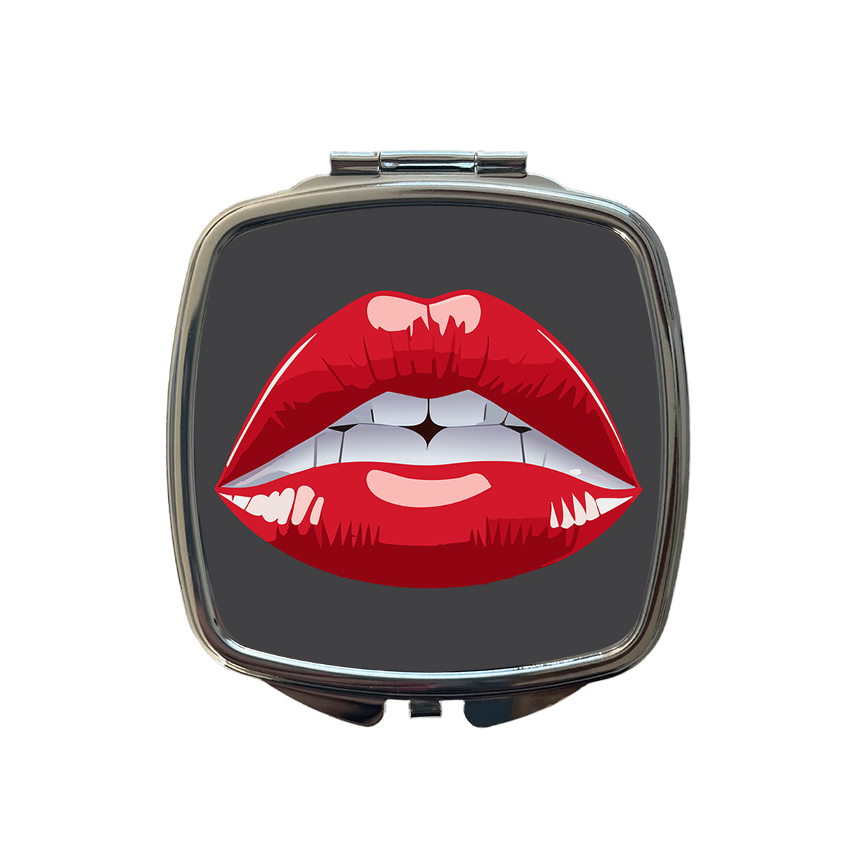 Lips Red Lipstick Mouth Small Travel Purse Handbag Pocket Makeup Compact Mirror