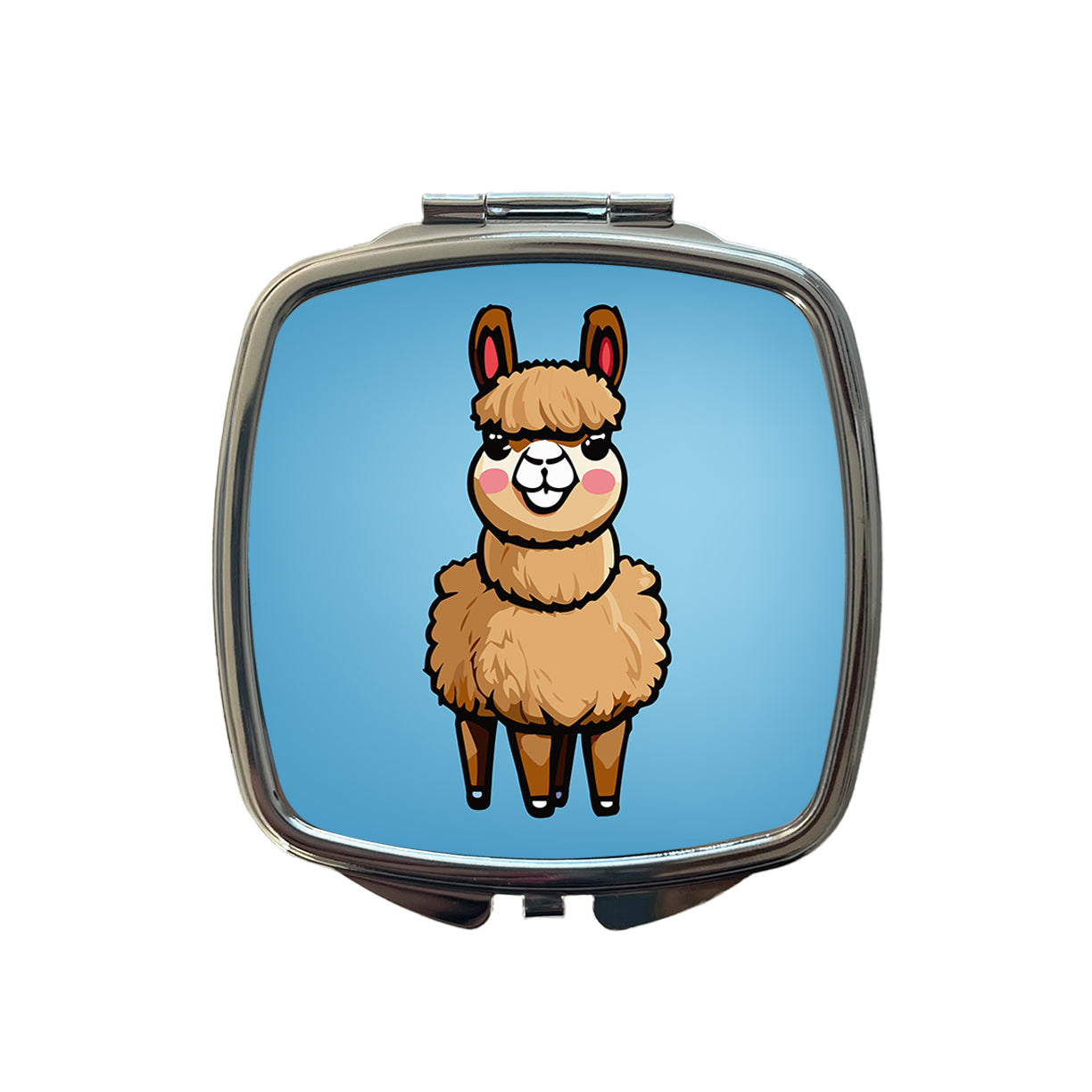 Llama Cute Small Travel Purse Handbag Pocket Makeup Compact Mirror