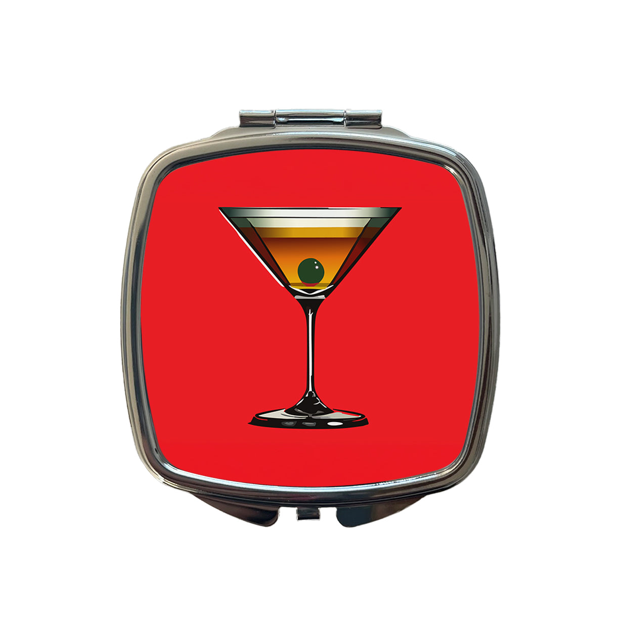 Martini with Olive Small Travel Purse Handbag Pocket Makeup Compact Mirror