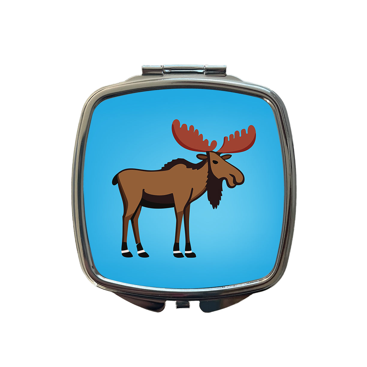 Moose Profile Small Travel Purse Handbag Pocket Makeup Compact Mirror