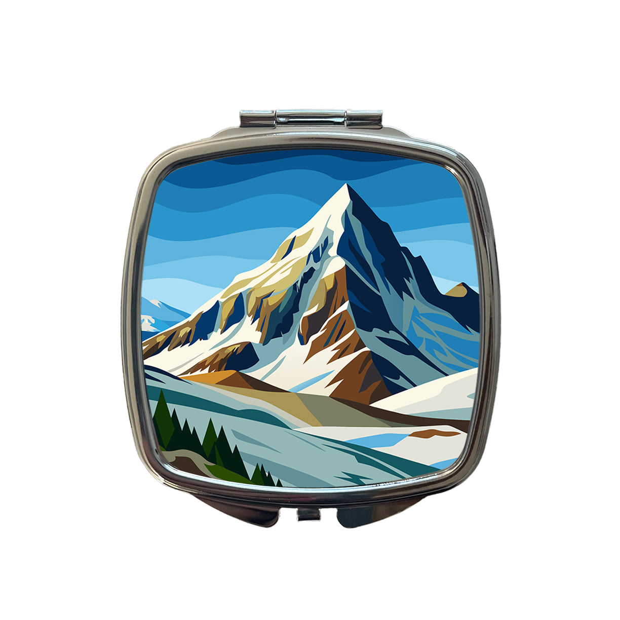Mountain Slope Rugged Small Travel Purse Handbag Pocket Makeup Compact Mirror