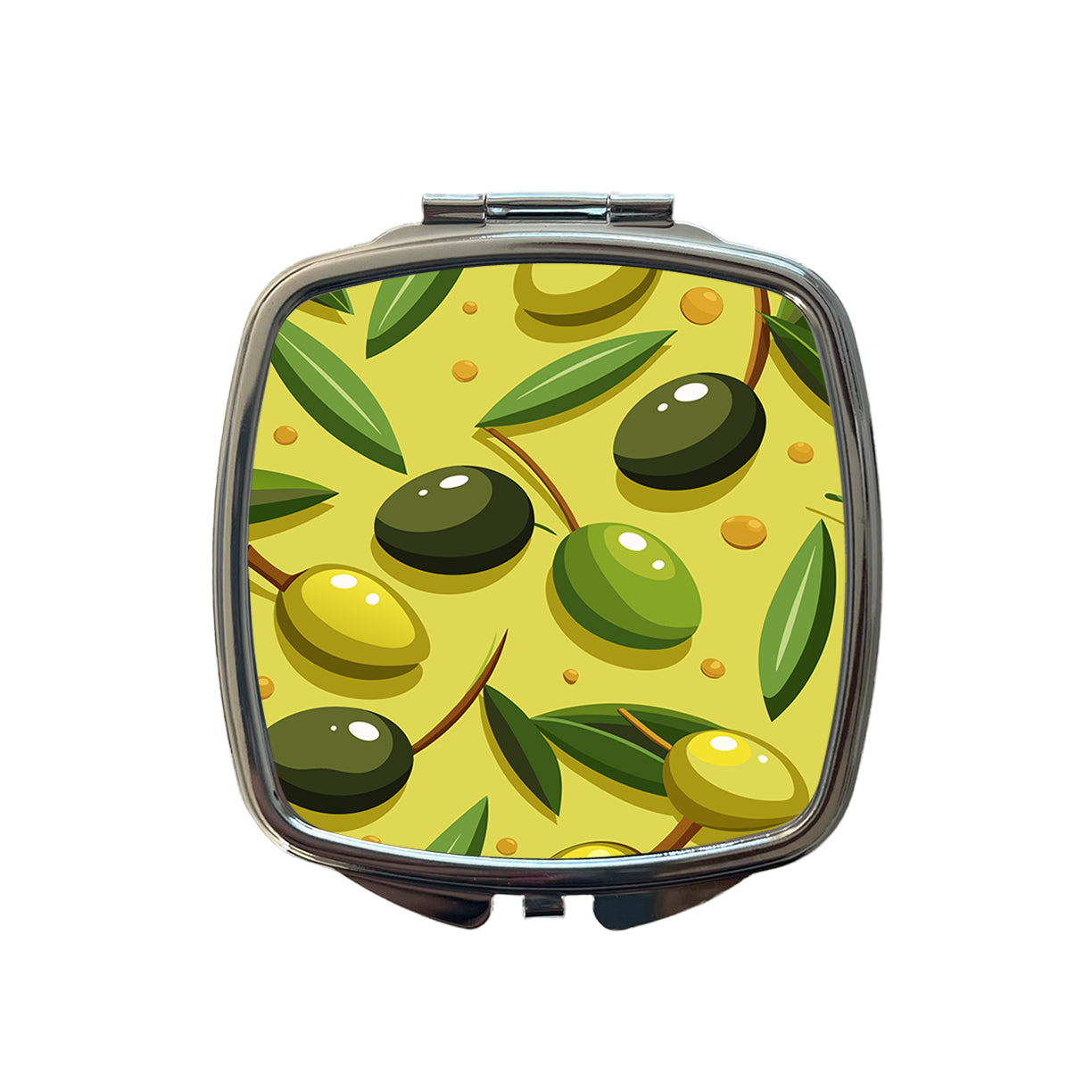 Olives Scattered Pattern Small Travel Purse Handbag Pocket Makeup Compact Mirror