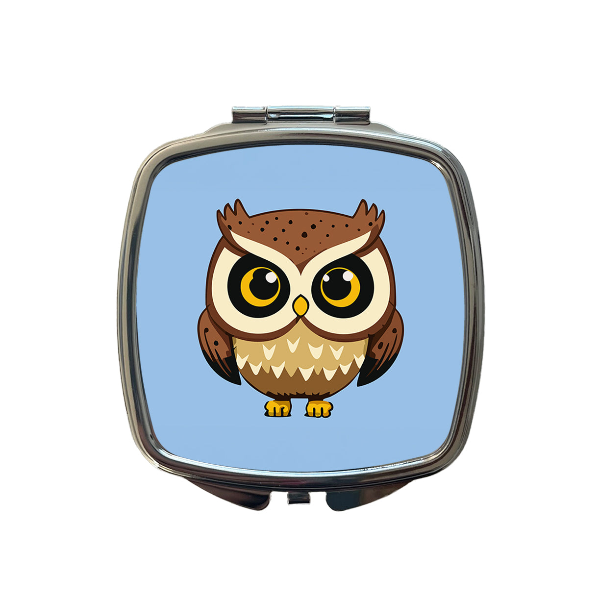 Owl Cute Short Small Travel Purse Handbag Pocket Makeup Compact Mirror