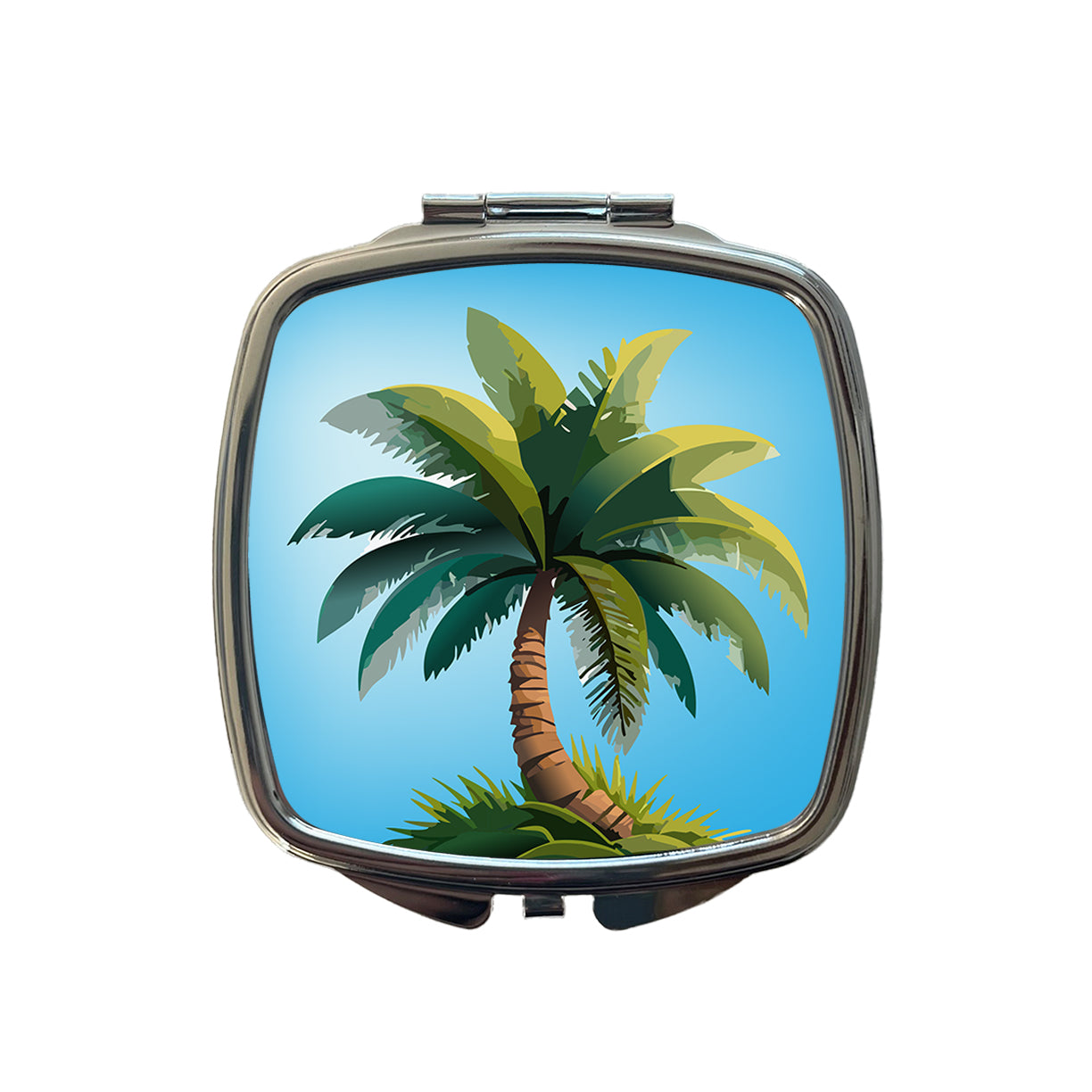 Palm Tree Lush Tropical Small Travel Purse Handbag Pocket Makeup Compact Mirror