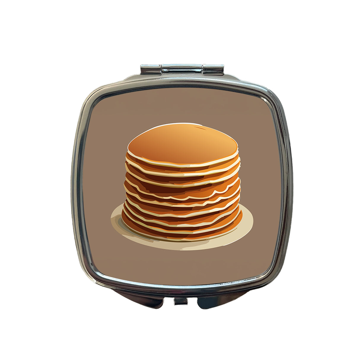 Pancakes Stack Breakfast Brunch Food Small Travel Purse Handbag Pocket Makeup Compact Mirror