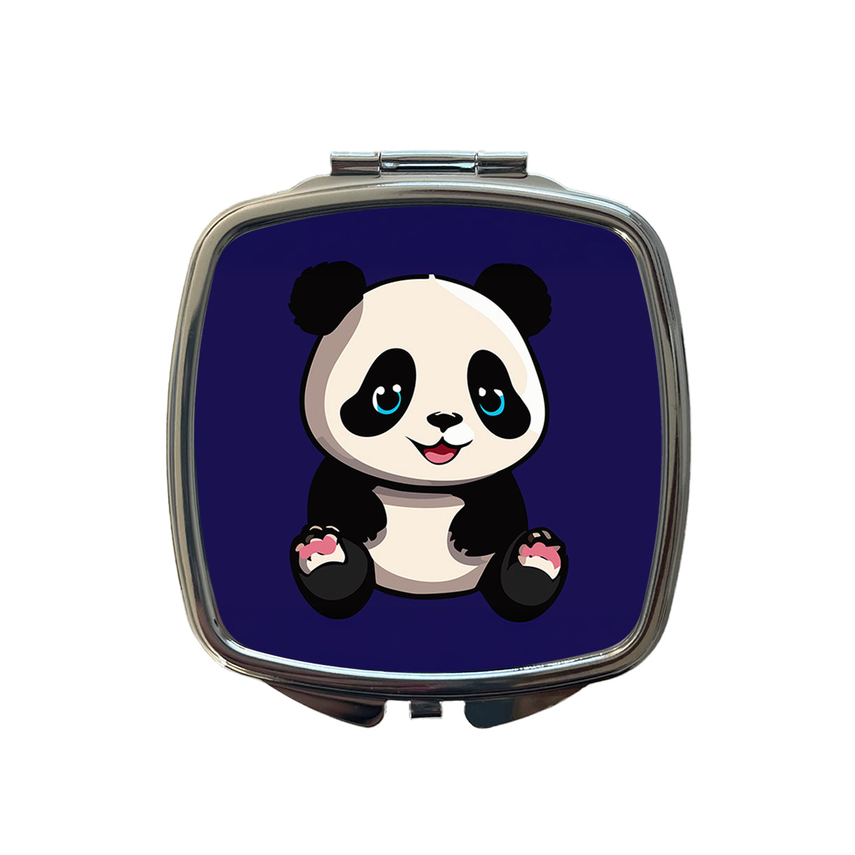 Panda Cute Smiling Small Travel Purse Handbag Pocket Makeup Compact Mirror