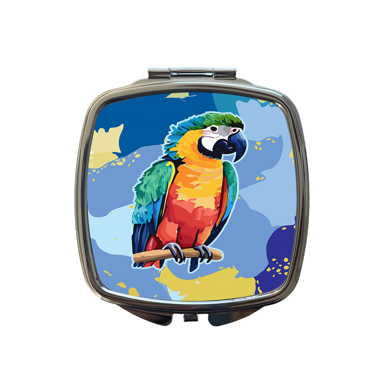 Parrot Bird Colorful Watercolor Small Travel Purse Handbag Pocket Makeup Compact Mirror