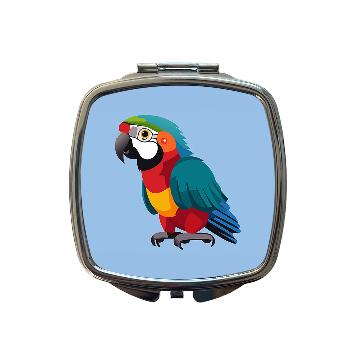 Parrot Bird Colorful Small Travel Purse Handbag Pocket Makeup Compact Mirror