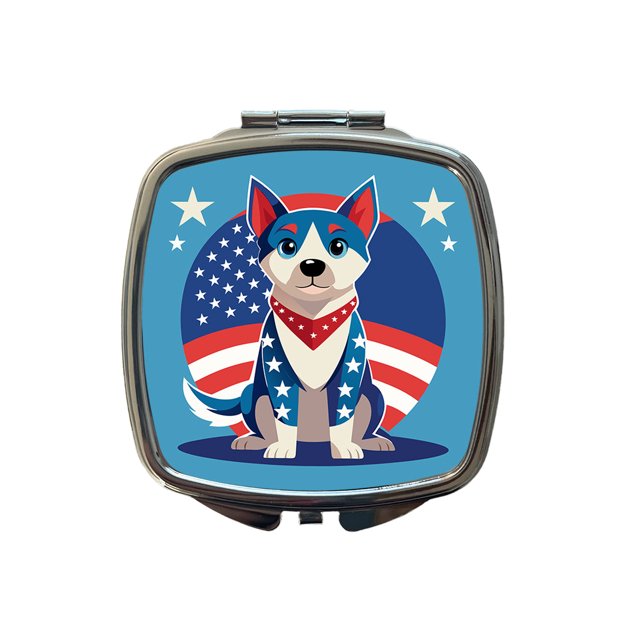 Patriotic Dog USA Small Travel Purse Handbag Pocket Makeup Compact Mirror