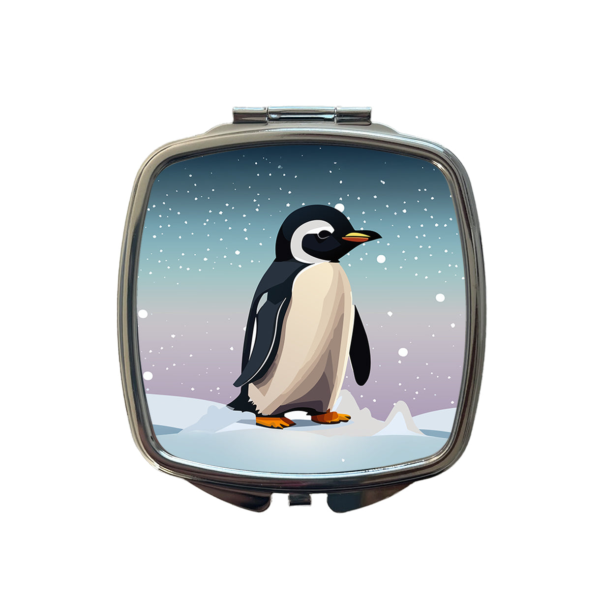 Penguin Cute Snow Small Travel Purse Handbag Pocket Makeup Compact Mirror