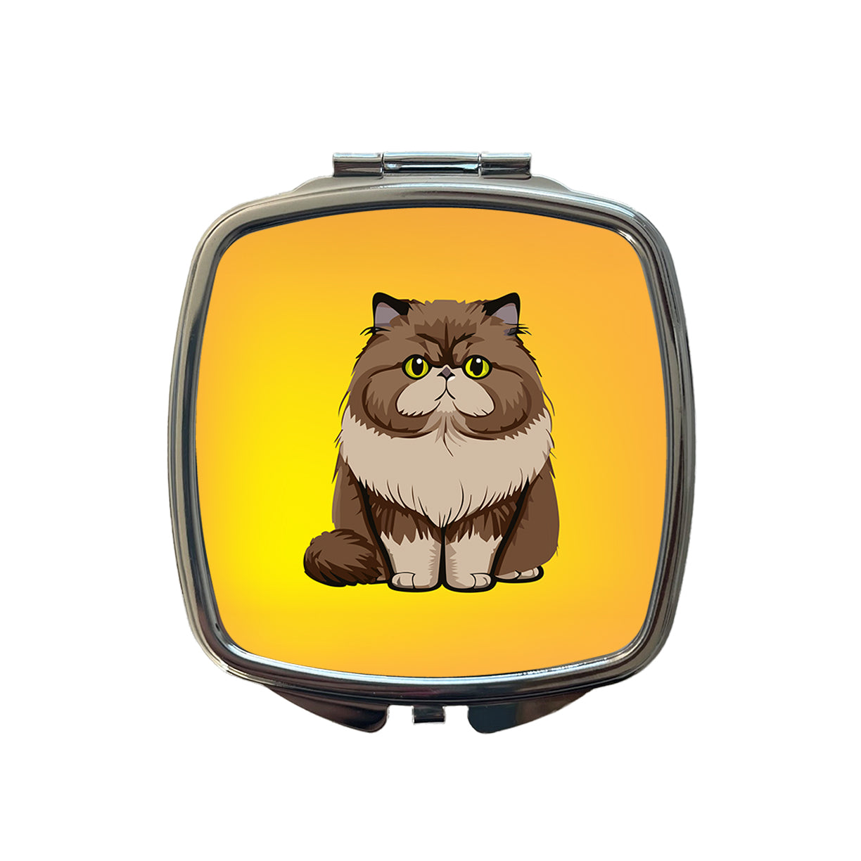 Persian Cat Sitting Small Travel Purse Handbag Pocket Makeup Compact Mirror