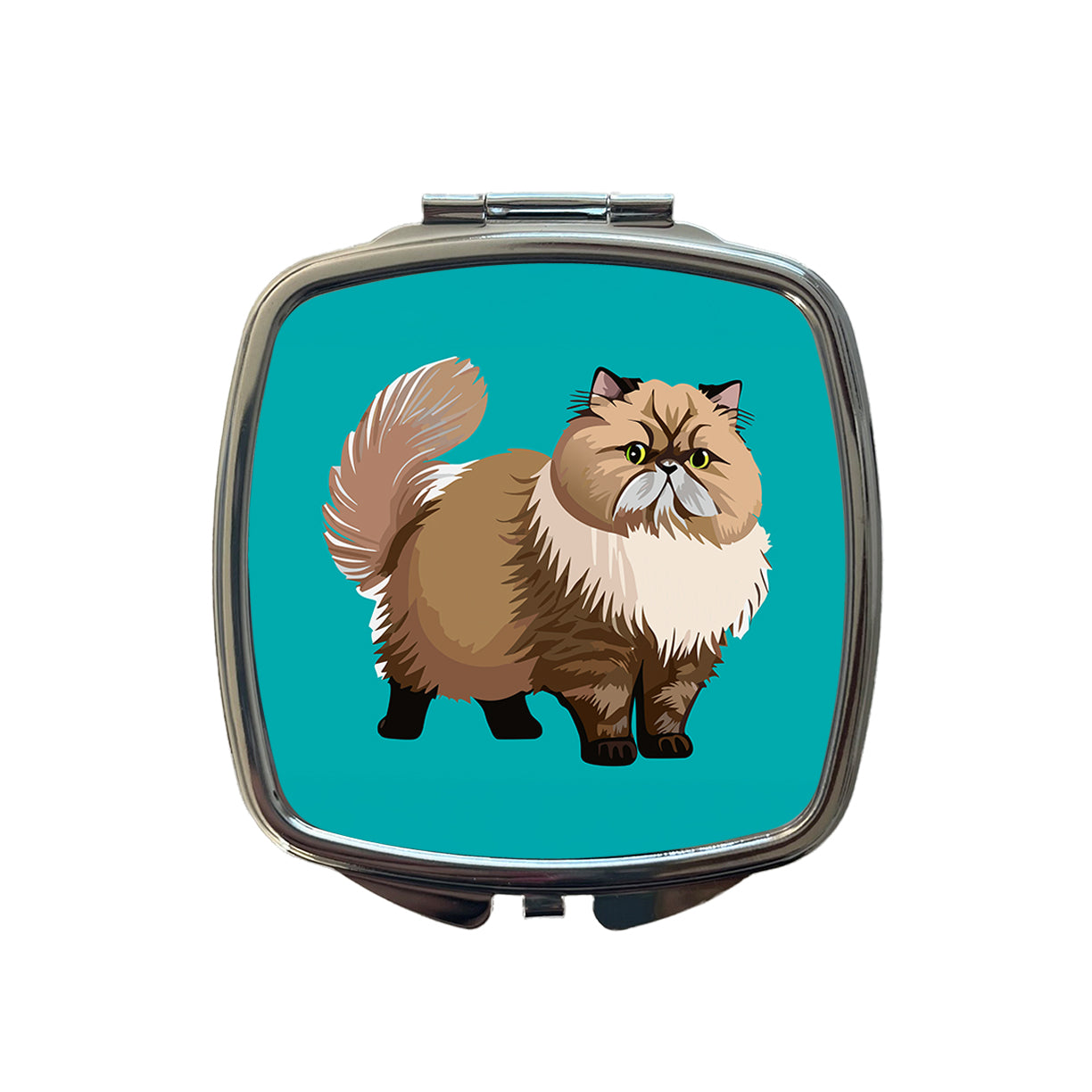 Persian Cat Standing Small Travel Purse Handbag Pocket Makeup Compact Mirror