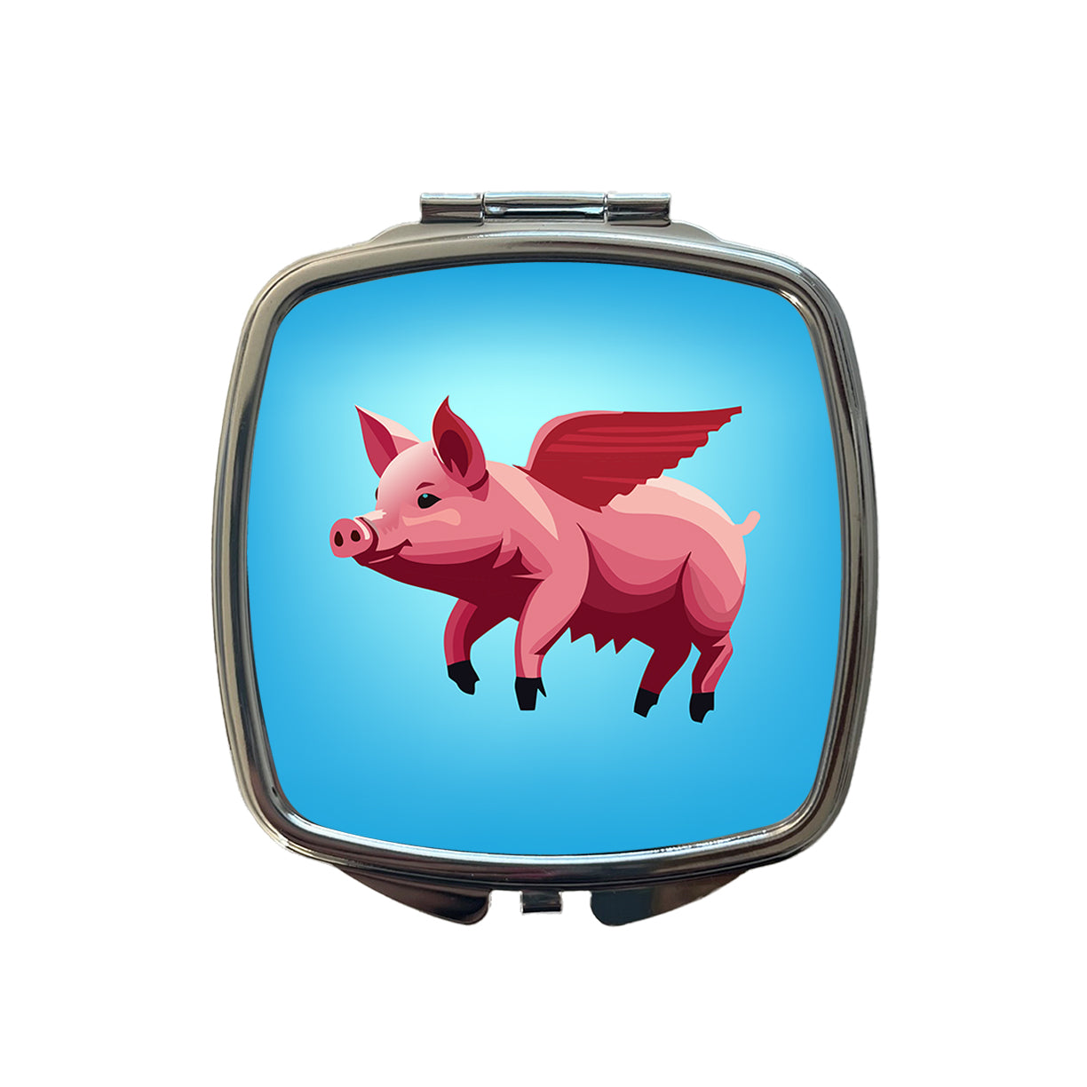 Pig Flying Funny Small Travel Purse Handbag Pocket Makeup Compact Mirror