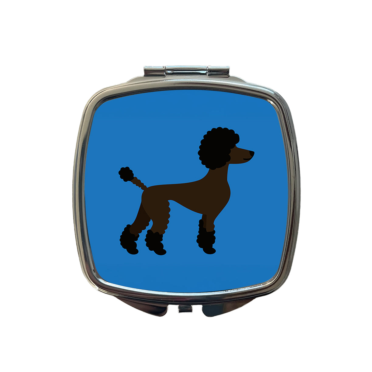 Poodle Silhouette Profile Dog Small Travel Purse Handbag Pocket Makeup Compact Mirror