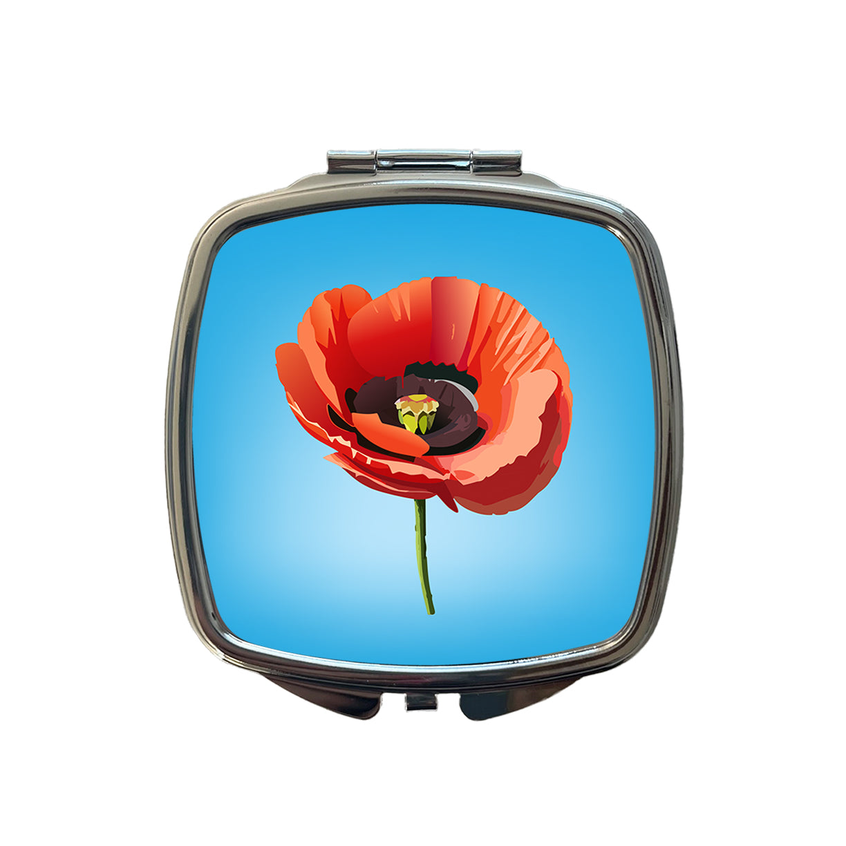 Poppy Flower Red Small Travel Purse Handbag Pocket Makeup Compact Mirror