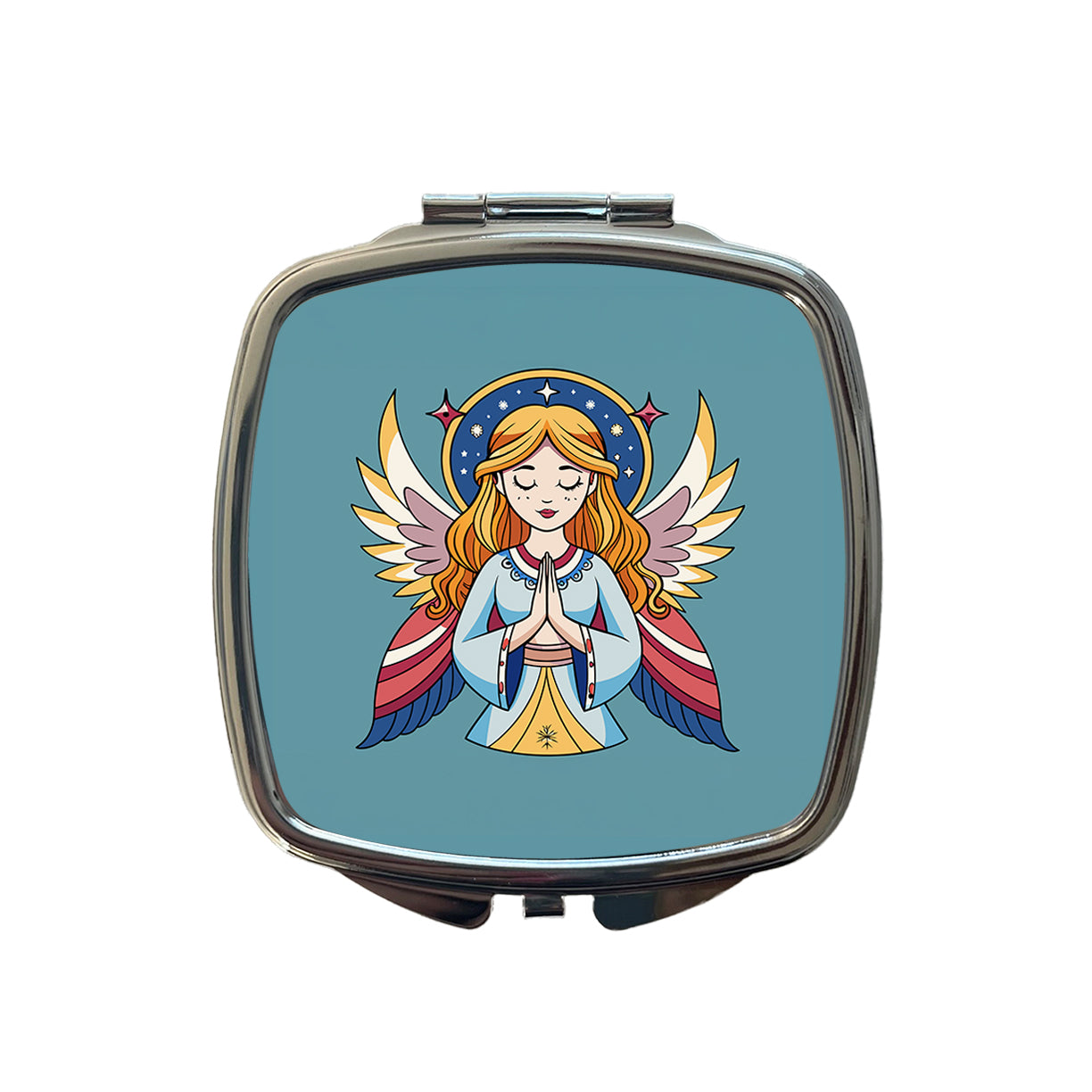 Praying Angel Christian Inspirational Prayer Small Travel Purse Handbag Pocket Makeup Compact Mirror