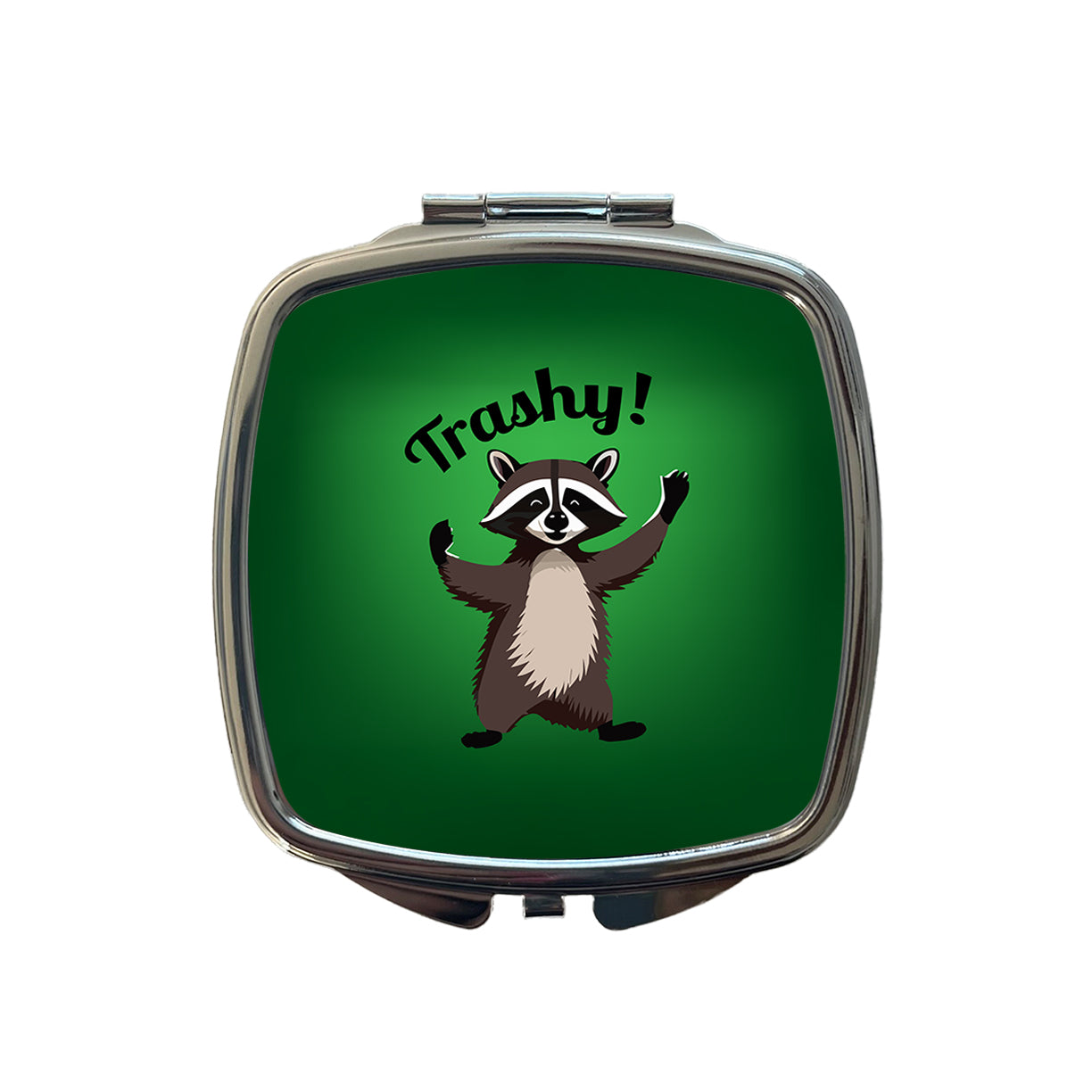 Raccoon Trashy Funny Small Travel Purse Handbag Pocket Makeup Compact Mirror