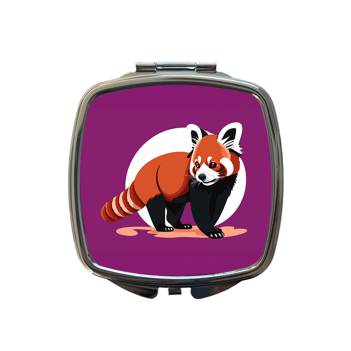 Red Panda Standing Small Travel Purse Handbag Pocket Makeup Compact Mirror