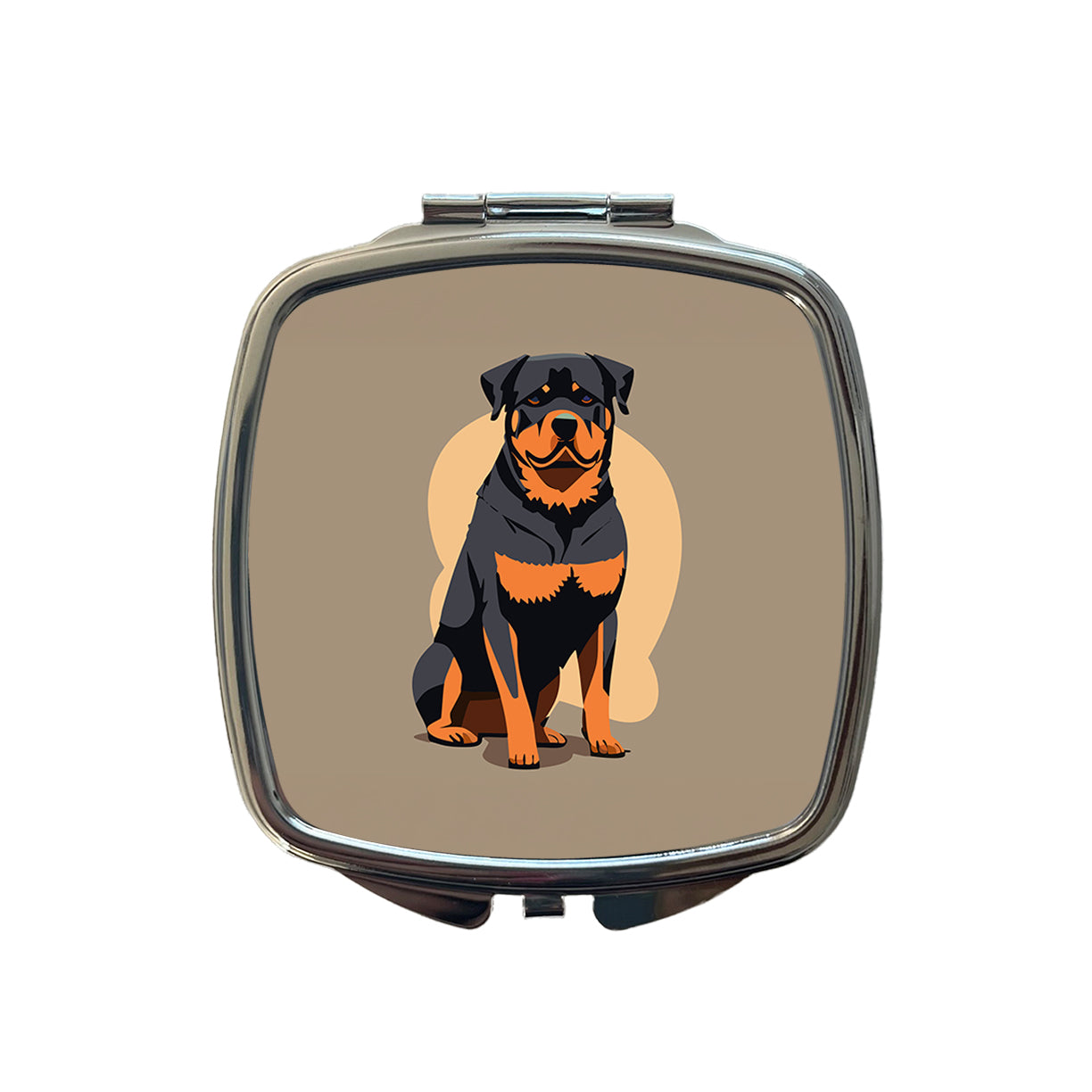Rottweiler Dog Sitting Small Travel Purse Handbag Pocket Makeup Compact Mirror