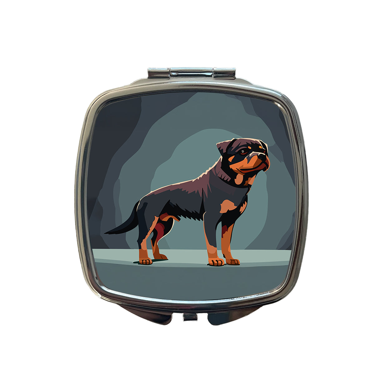 Rottweiler Dog Standing Small Travel Purse Handbag Pocket Makeup Compact Mirror