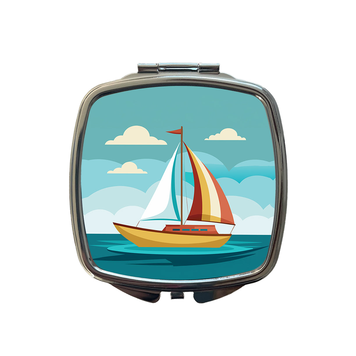 Sailboat Sailing Cute Small Travel Purse Handbag Pocket Makeup Compact Mirror