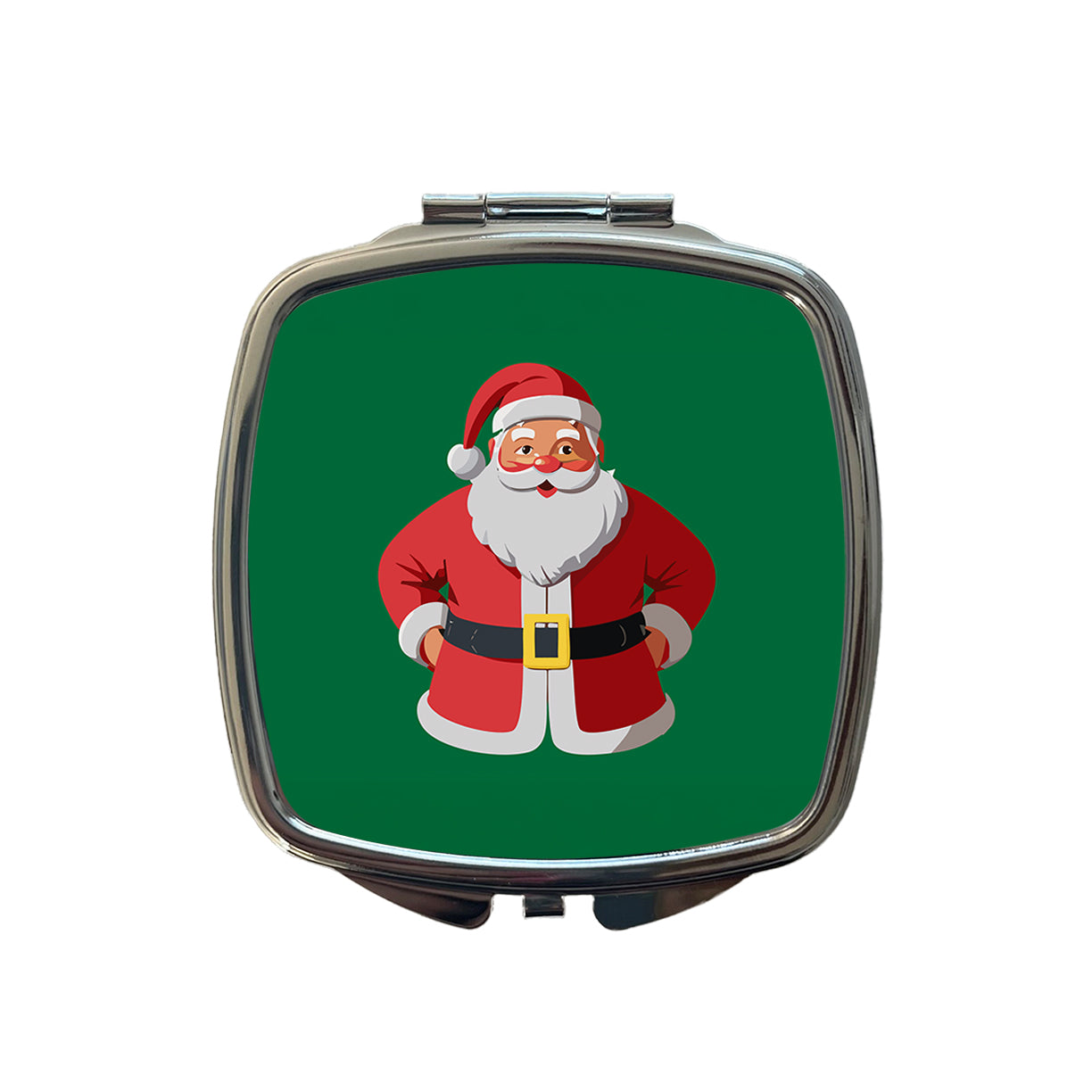 Santa Claus Christmas Small Travel Purse Handbag Pocket Makeup Compact Mirror
