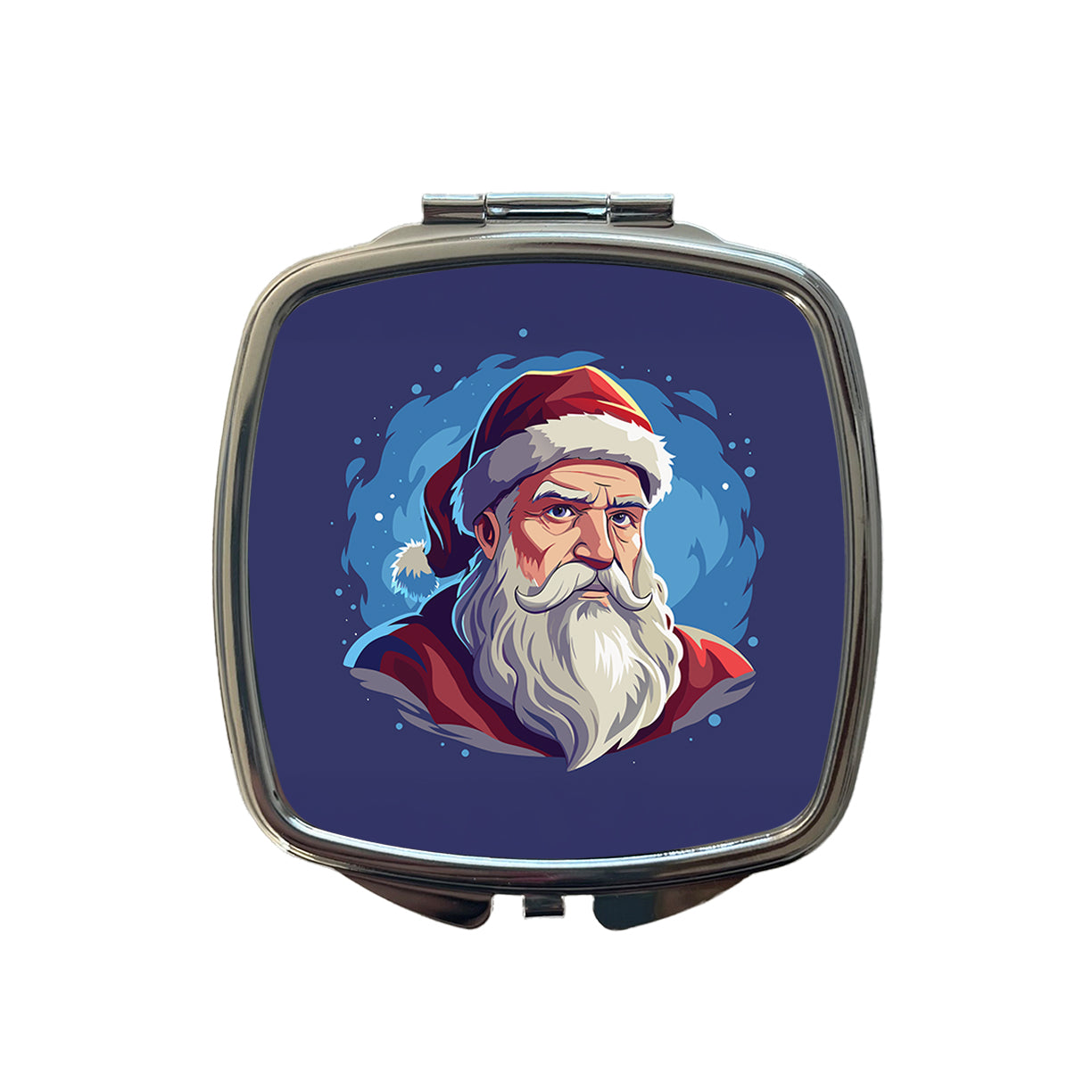Santa Father Christmas Xmas Small Travel Purse Handbag Pocket Makeup Compact Mirror