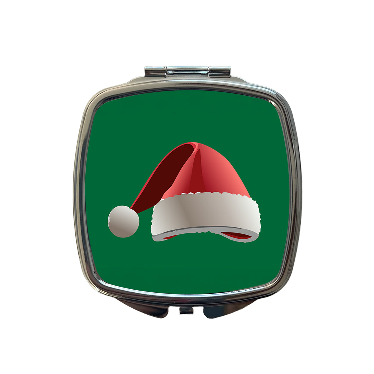 Santa Hat Christmas Small Travel Purse Handbag Pocket Makeup Compact Mirror