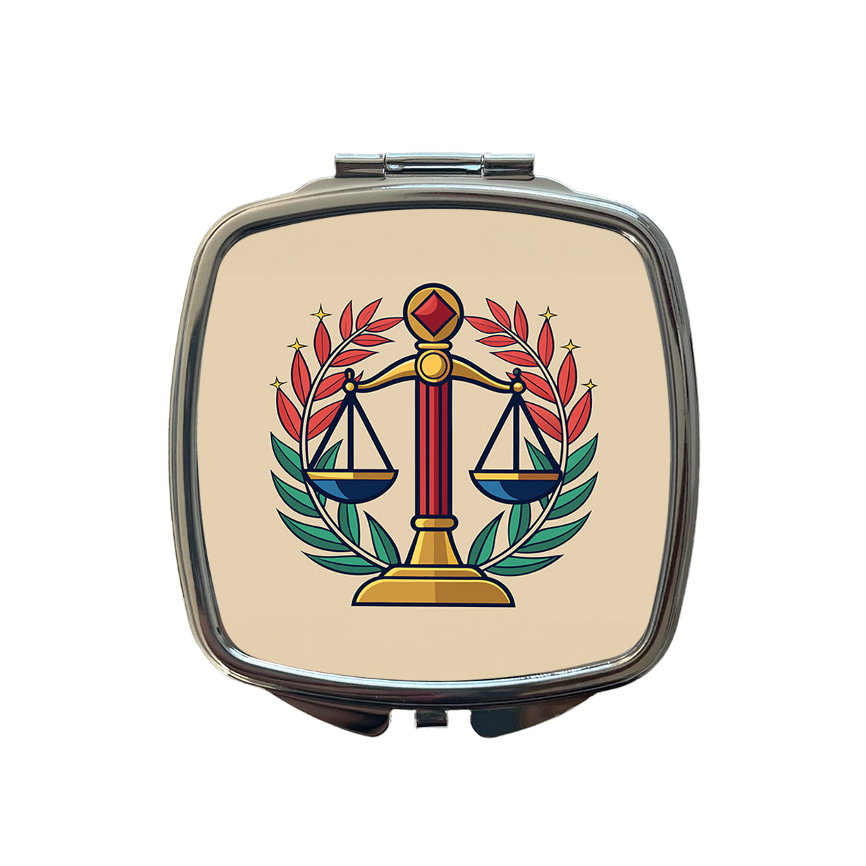 Scales of Justice Small Travel Purse Handbag Pocket Makeup Compact Mirror