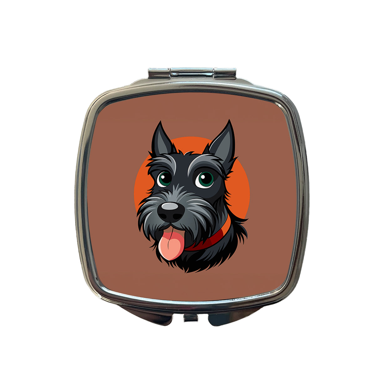 Scottish Terrier Scottie Sticking Out Tongue Small Travel Purse Handbag Pocket Makeup Compact Mirror