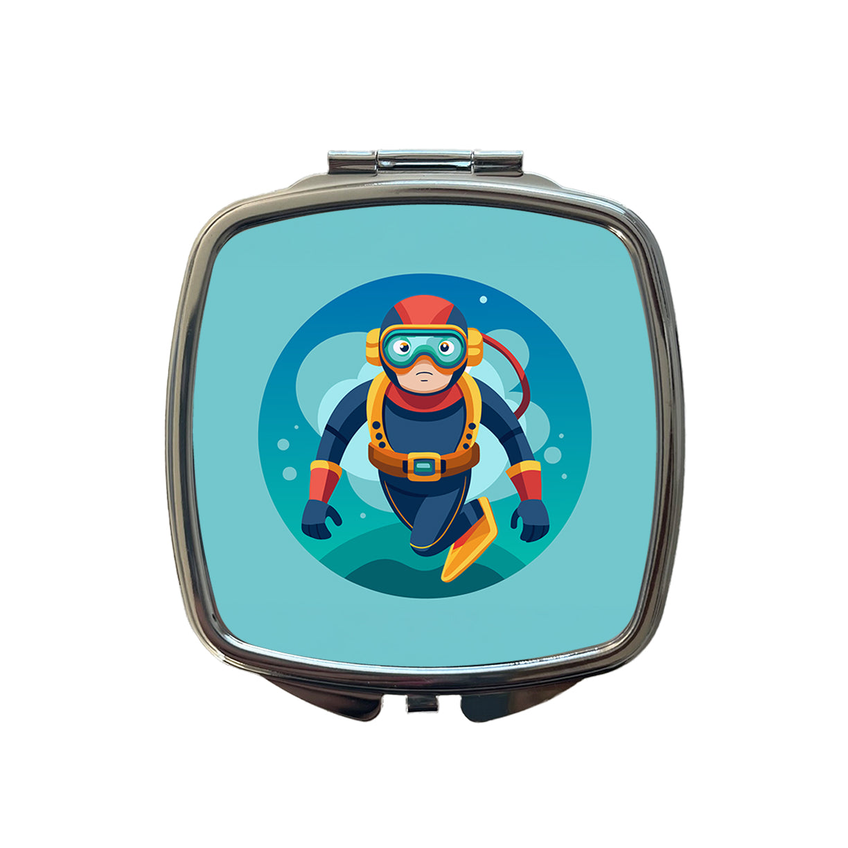 Scuba Diver Diving Small Travel Purse Handbag Pocket Makeup Compact Mirror