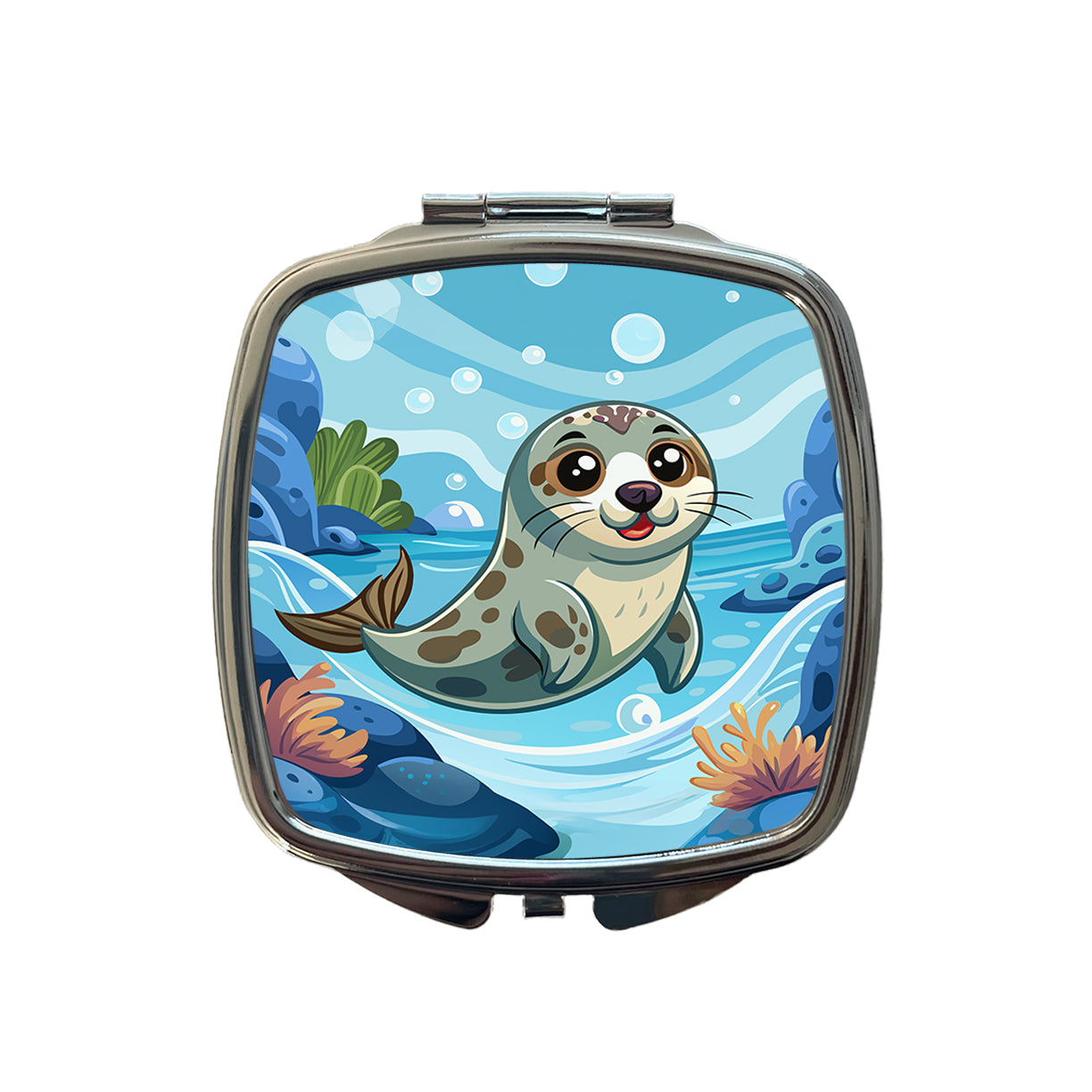 Seal in Water Cute Small Travel Purse Handbag Pocket Makeup Compact Mirror
