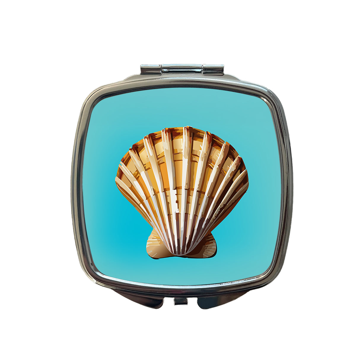 Seashell Sea Shell Ocean Beach Small Travel Purse Handbag Pocket Makeup Compact Mirror